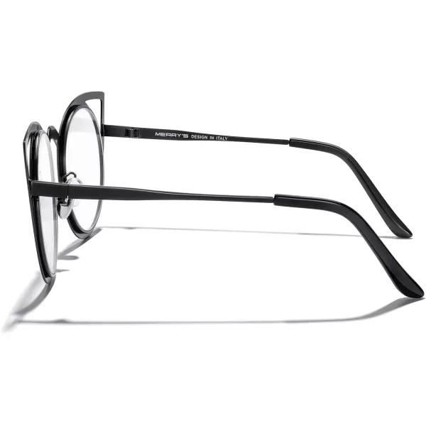 MERRYS Cat Eye Sunglasses Round Metal CutOut Flash Mirror Lens Sun glasses S8064Transparent
