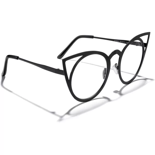 MERRYS Cat Eye Sunglasses Round Metal CutOut Flash Mirror Lens Sun glasses S8064Transparent