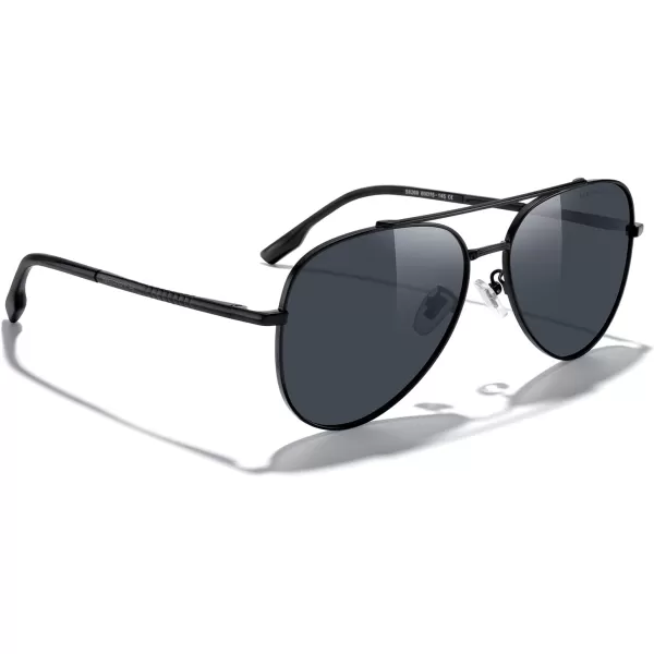 MERRYS Classic Mirrored Aviator Sunglasses for Men Women Polarized Driving Fishing Mens SunglassesBlack FrameBlack Lens
