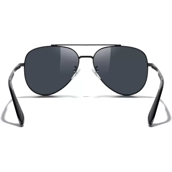 MERRYS Classic Mirrored Aviator Sunglasses for Men Women Polarized Driving Fishing Mens SunglassesBlack FrameBlack Lens