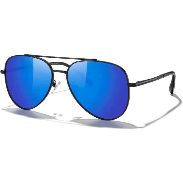 MERRYS Classic Mirrored Aviator Sunglasses for Men Women Polarized Driving Fishing Mens SunglassesBlack FrameBlue Mirror Lens