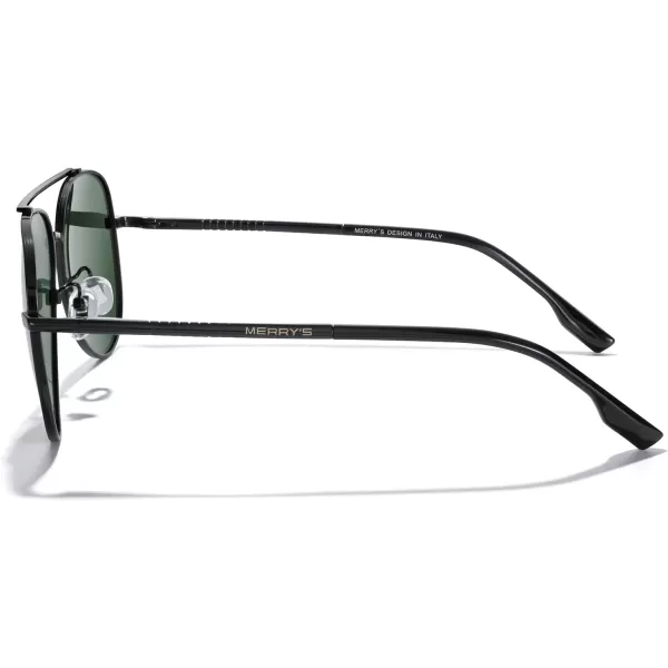 MERRYS Classic Mirrored Aviator Sunglasses for Men Women Polarized Driving Fishing Mens SunglassesBlack FrameG15 Lens