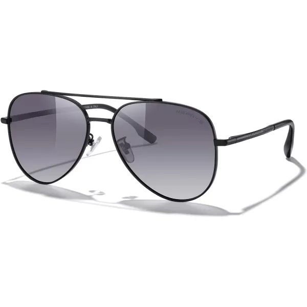 MERRYS Classic Mirrored Aviator Sunglasses for Men Women Polarized Driving Fishing Mens SunglassesBlack FrameGray Gradient Lens