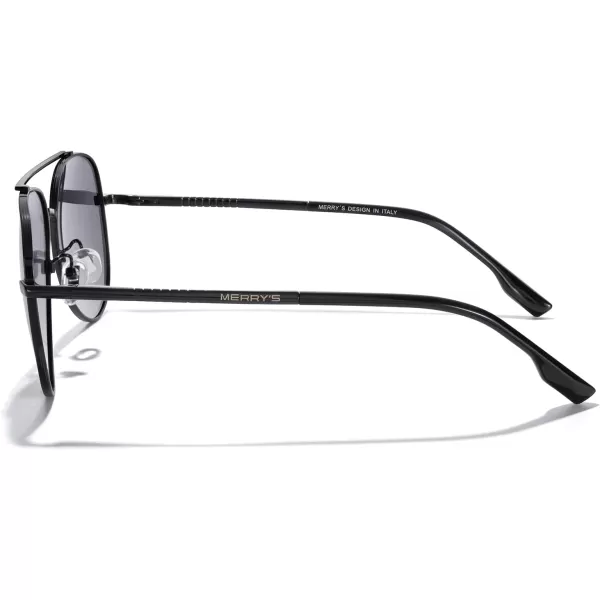 MERRYS Classic Mirrored Aviator Sunglasses for Men Women Polarized Driving Fishing Mens SunglassesBlack FrameGray Gradient Lens