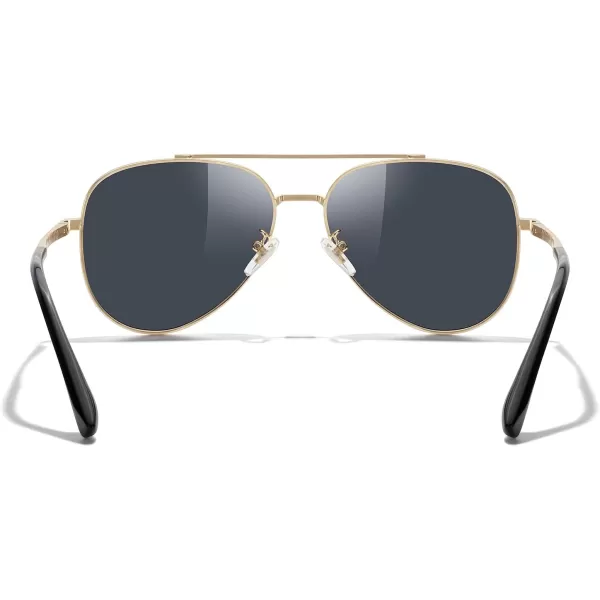 MERRYS Classic Mirrored Aviator Sunglasses for Men Women Polarized Driving Fishing Mens SunglassesGold FrameBlack Lens