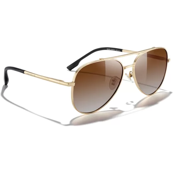 MERRYS Classic Mirrored Aviator Sunglasses for Men Women Polarized Driving Fishing Mens SunglassesGold FrameBrown Gradient Lens