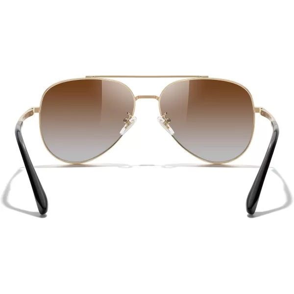MERRYS Classic Mirrored Aviator Sunglasses for Men Women Polarized Driving Fishing Mens SunglassesGold FrameBrown Gradient Lens