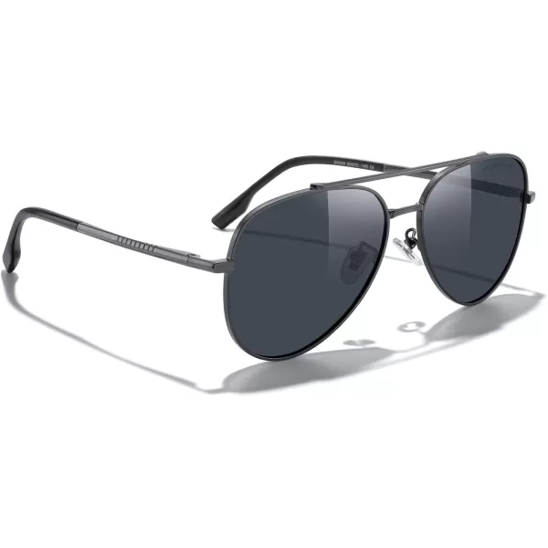 MERRYS Classic Mirrored Aviator Sunglasses for Men Women Polarized Driving Fishing Mens SunglassesGray FrameBlack Lens