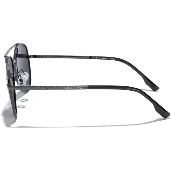 MERRYS Classic Mirrored Aviator Sunglasses for Men Women Polarized Driving Fishing Mens SunglassesGray FrameBlack Lens