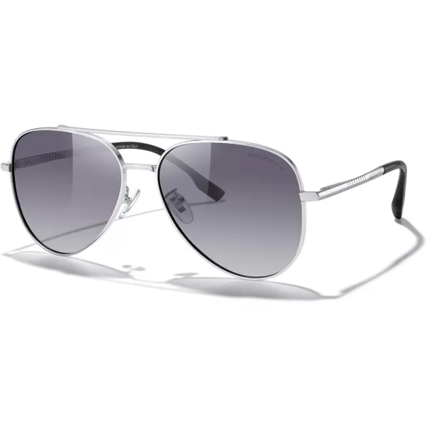 MERRYS Classic Mirrored Aviator Sunglasses for Men Women Polarized Driving Fishing Mens SunglassesSilver FrameGray Gradient Lens