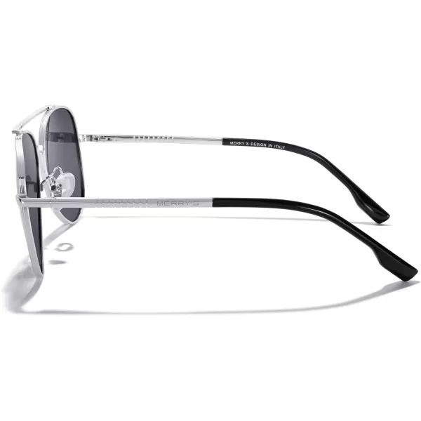 MERRYS Classic Mirrored Aviator Sunglasses for Men Women Polarized Driving Fishing Mens SunglassesSilver FrameSilver Mirror Lens