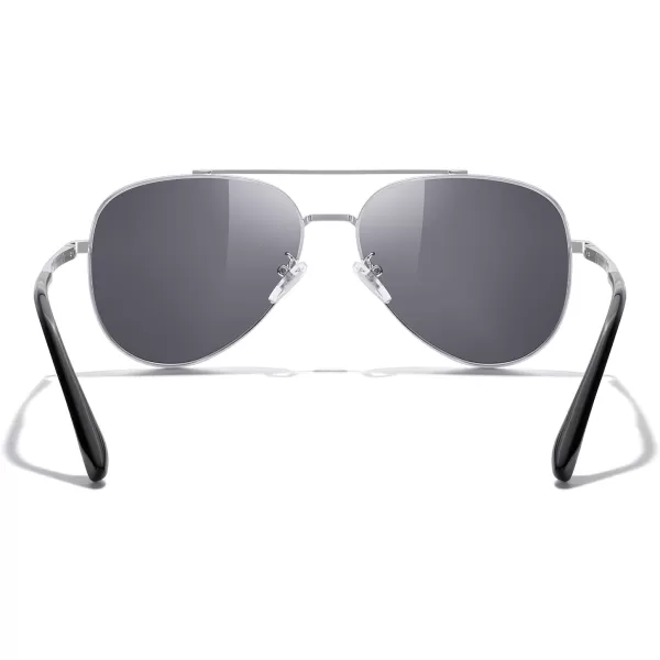 MERRYS Classic Mirrored Aviator Sunglasses for Men Women Polarized Driving Fishing Mens SunglassesSilver FrameSilver Mirror Lens