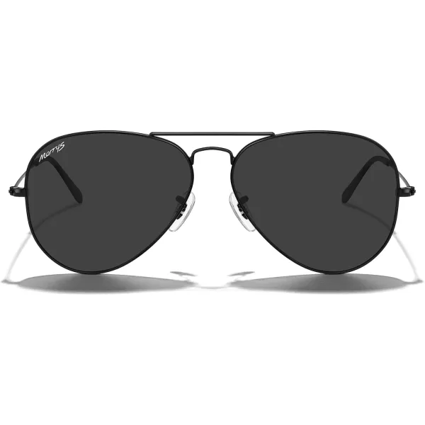 MERRYS Classic Polarized Aviator Sunglasses for Men Women S6025Black FrameBlack Lens