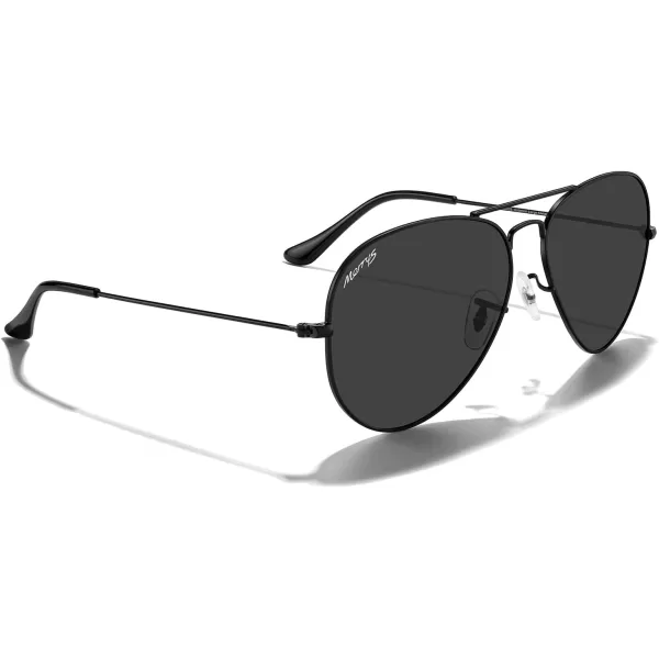 MERRYS Classic Polarized Aviator Sunglasses for Men Women S6025Black FrameBlack Lens