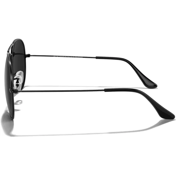 MERRYS Classic Polarized Aviator Sunglasses for Men Women S6025Black FrameBlack Lens