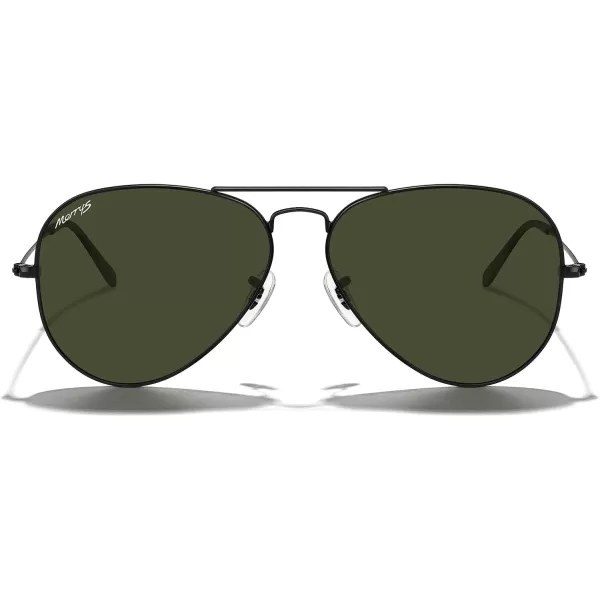 MERRYS Classic Polarized Aviator Sunglasses for Men Women S6025Black FrameG15 Lens