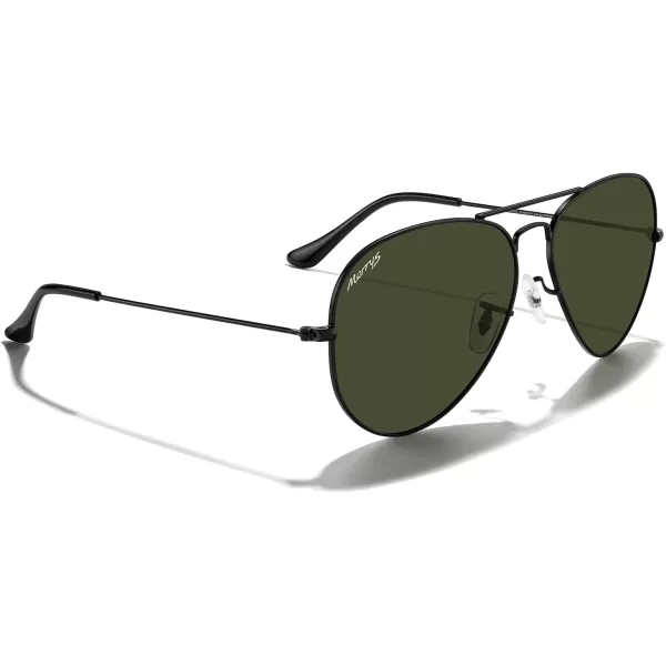 MERRYS Classic Polarized Aviator Sunglasses for Men Women S6025Black FrameG15 Lens