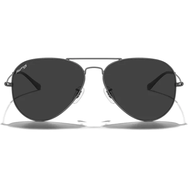 MERRYS Classic Polarized Aviator Sunglasses for Men Women S6025Gunmetal FrameBlack Lens