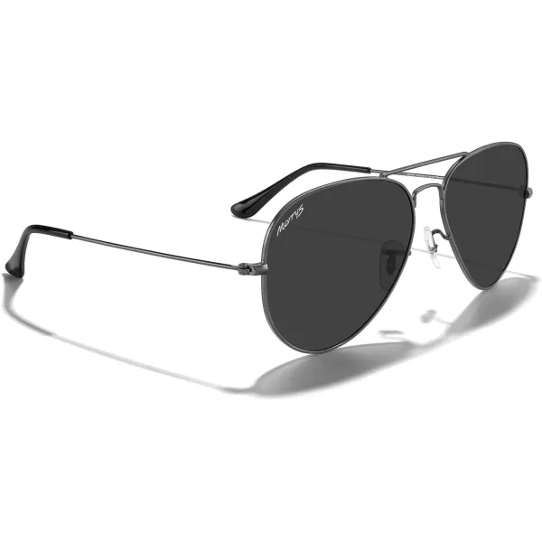 MERRYS Classic Polarized Aviator Sunglasses for Men Women S6025Gunmetal FrameBlack Lens