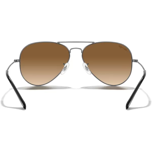 MERRYS Classic Polarized Aviator Sunglasses for Men Women S6025Gunmetal FrameBrown Gradient Lens