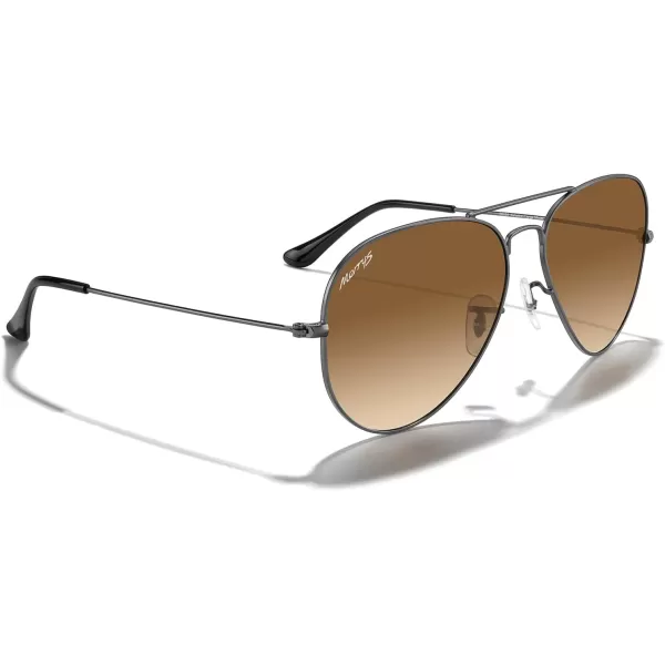 MERRYS Classic Polarized Aviator Sunglasses for Men Women S6025Gunmetal FrameBrown Gradient Lens