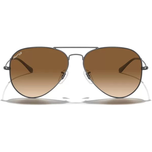 MERRYS Classic Polarized Aviator Sunglasses for Men Women S6025Gunmetal FrameBrown Gradient Lens
