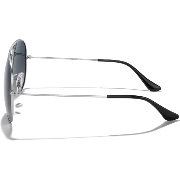 MERRYS Classic Polarized Aviator Sunglasses for Men Women S6025Matte Chrome FrameBlue Gradient Lens
