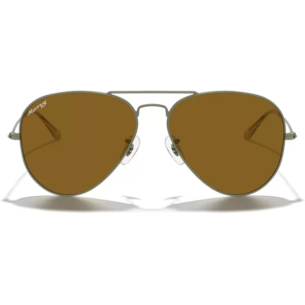 MERRYS Classic Polarized Aviator Sunglasses for Men Women S6025Military Olive FrameBrown Lens