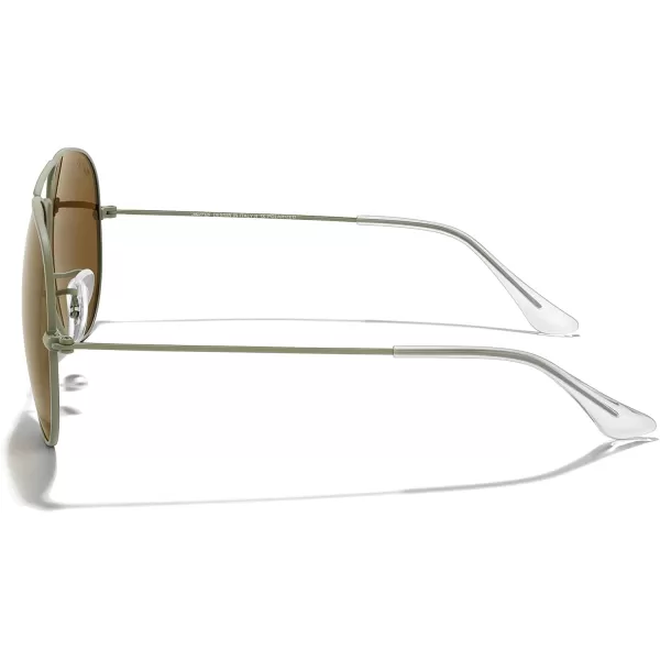 MERRYS Classic Polarized Aviator Sunglasses for Men Women S6025Military Olive FrameBrown Lens