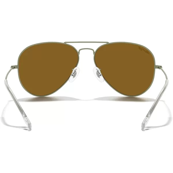 MERRYS Classic Polarized Aviator Sunglasses for Men Women S6025Military Olive FrameBrown Lens
