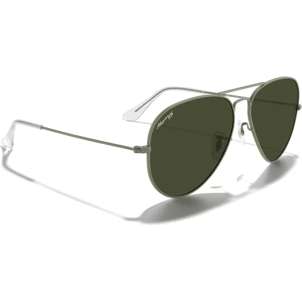 MERRYS Classic Polarized Aviator Sunglasses for Men Women S6025Military Olive FrameG15 Lens