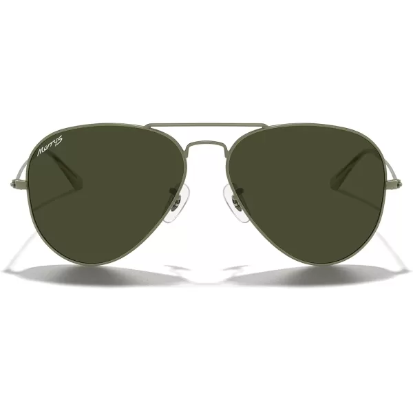 MERRYS Classic Polarized Aviator Sunglasses for Men Women S6025Military Olive FrameG15 Lens