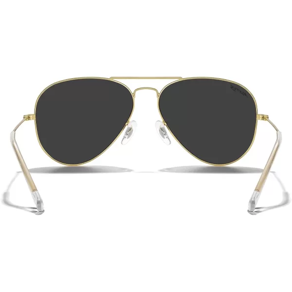 MERRYS Classic Polarized Aviator Sunglasses for Men Women S6025Polished Gold FrameBlack Lens