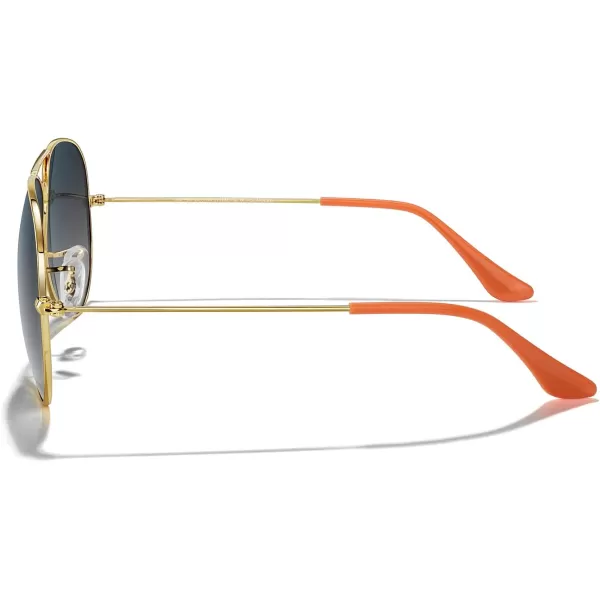 MERRYS Classic Polarized Aviator Sunglasses for Men Women S6025Polished Gold FrameBlue Gradient Lens