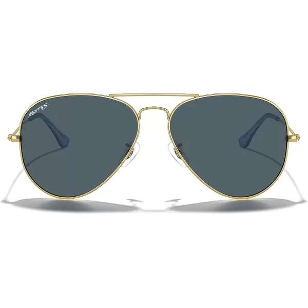 MERRYS Classic Polarized Aviator Sunglasses for Men Women S6025Polished Gold FrameBlue Lens