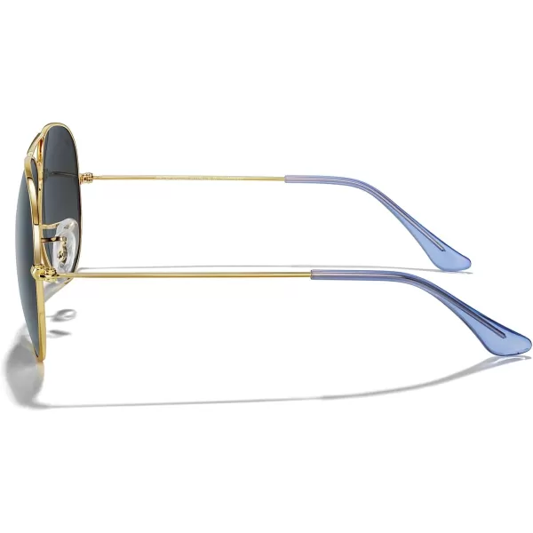 MERRYS Classic Polarized Aviator Sunglasses for Men Women S6025Polished Gold FrameBlue Lens