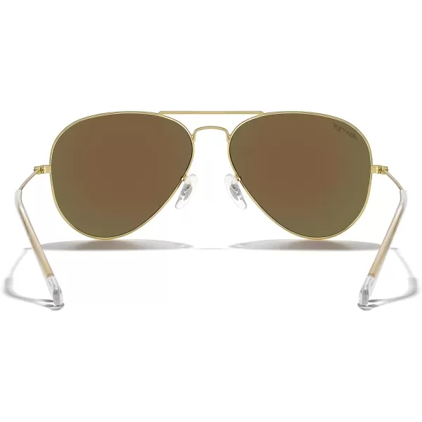 MERRYS Classic Polarized Aviator Sunglasses for Men Women S6025Polished Gold FrameBlue Mirror Lens