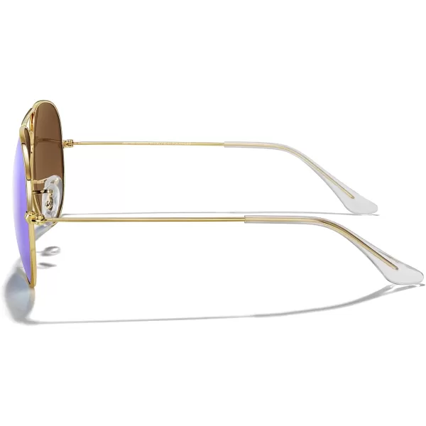 MERRYS Classic Polarized Aviator Sunglasses for Men Women S6025Polished Gold FrameBlue Mirror Lens