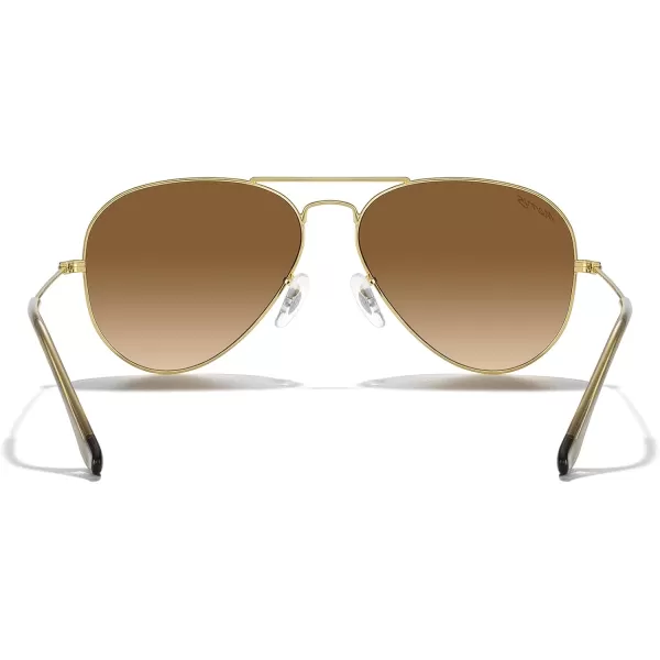 MERRYS Classic Polarized Aviator Sunglasses for Men Women S6025Polished Gold FrameBrown Gradient Lens