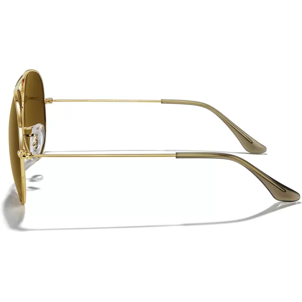 MERRYS Classic Polarized Aviator Sunglasses for Men Women S6025Polished Gold FrameBrown Lens