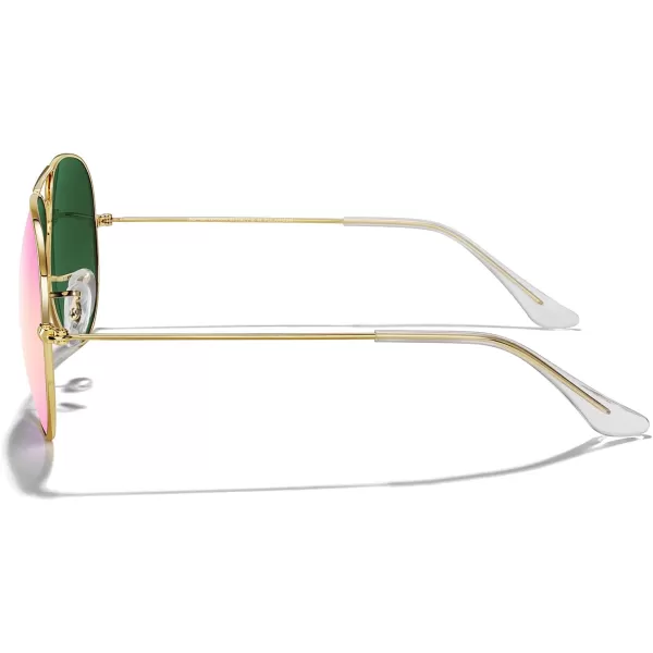 MERRYS Classic Polarized Aviator Sunglasses for Men Women S6025Polished Gold FrameCyclamen Lens