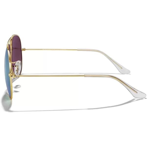 MERRYS Classic Polarized Aviator Sunglasses for Men Women S6025Polished Gold FrameGreen Mirror Lens