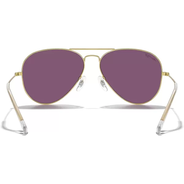 MERRYS Classic Polarized Aviator Sunglasses for Men Women S6025Polished Gold FrameGreen Mirror Lens