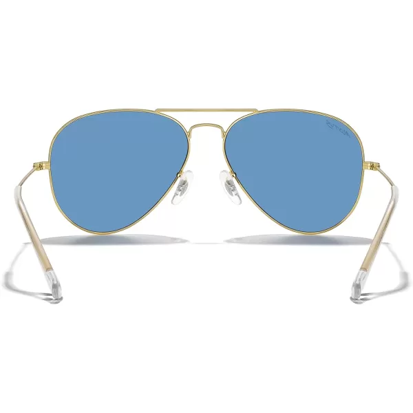 MERRYS Classic Polarized Aviator Sunglasses for Men Women S6025Polished Gold FrameLight Blue Lens