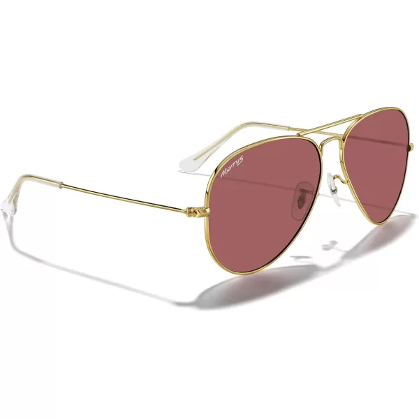 MERRYS Classic Polarized Aviator Sunglasses for Men Women S6025Polished Gold FrameViolet Lens