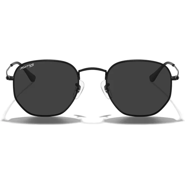 MERRYS Classic Polarized Sunglasses for Women Men Vintage Polygon Square Shades S6548Black FrameBlack Lens
