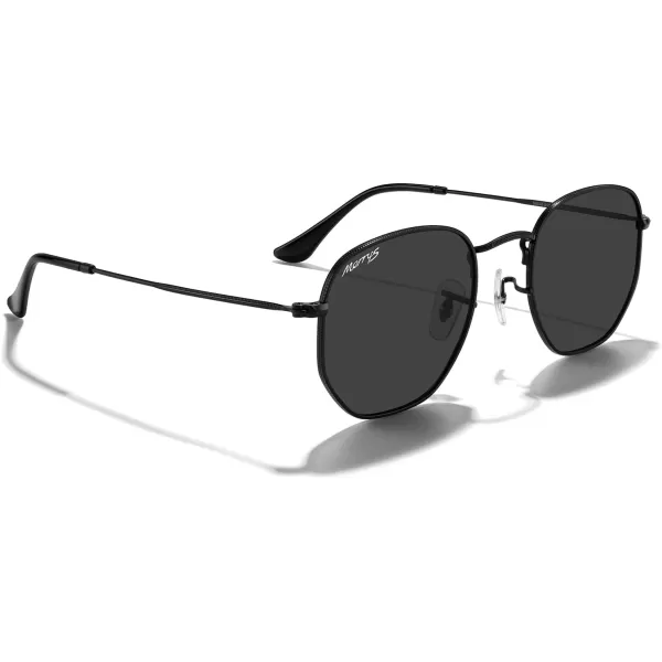 MERRYS Classic Polarized Sunglasses for Women Men Vintage Polygon Square Shades S6548Black FrameBlack Lens
