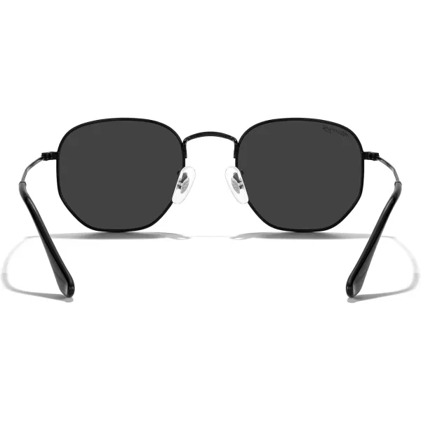 MERRYS Classic Polarized Sunglasses for Women Men Vintage Polygon Square Shades S6548Black FrameBlack Lens