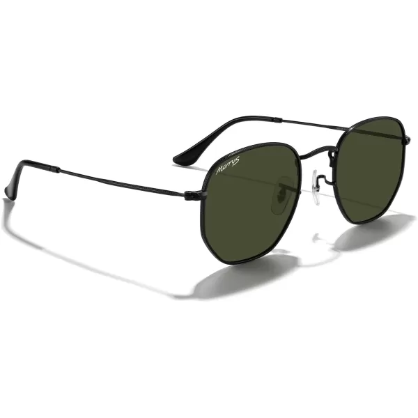 MERRYS Classic Polarized Sunglasses for Women Men Vintage Polygon Square Shades S6548Black FrameG15 Lens