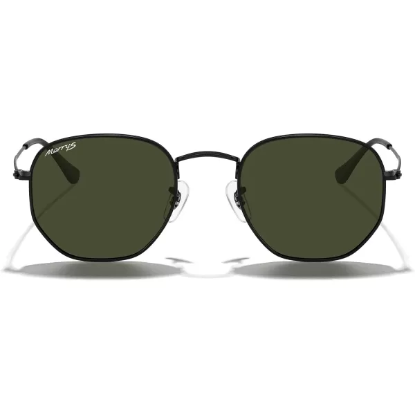 MERRYS Classic Polarized Sunglasses for Women Men Vintage Polygon Square Shades S6548Black FrameG15 Lens